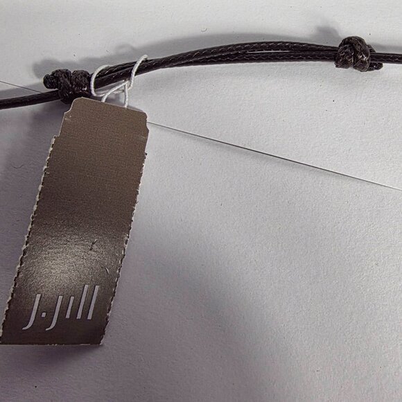 J Jill Tri Strand Wooden Bead and Brass Bohemian Statement Necklace - Picture 7 of 10